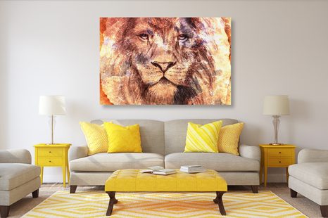 QUADRO SU TELA – VOLTO DEL LEONE - QUADRI DI ANIMALI - STAMPE E QUADRI