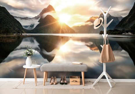 ÖNTAPADÓ FOTÓTAPÉTA GYÖNYÖRŰ NAPFELKELTE ÚJ-ZÉLANDON - ÖNTAPADÓ TAPÉTÁK - TAPÉTÁK