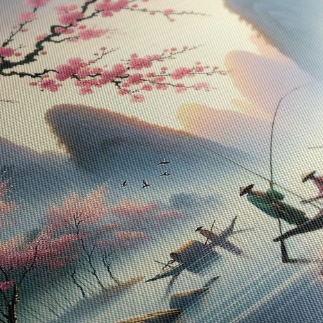 WANDBILD FISCHER UNTER KIRSCHBLÜTEN - WANDBILDER NACH MOTIV - BILDER