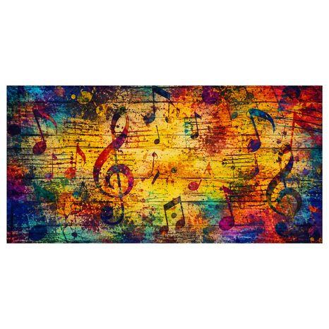 WANDBILD BUNTE MUSIKALISCHE ABSTRAKTION - MUSIKBILDER - BILDER