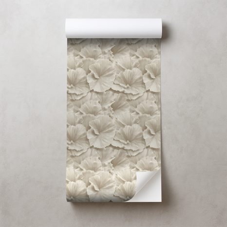 SAMOLEPÍCÍ TAPETA BÉŽOVÉ KVĚTY V JEMNÉM STYLU - VZOROVANÉ TAPETY - TAPETY