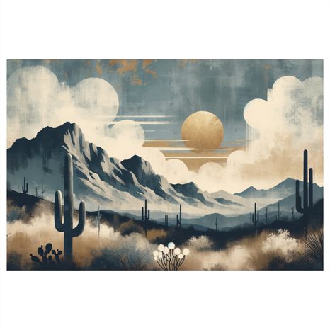 OBRAZ POUŠTNÍ KRAJINA S KAKTUSY - OBRAZY PŘÍRODY A KRAJINY - OBRAZY
