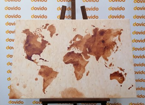 DECORATIVE PINBOARD WORLD MAP IN RETRO STYLE - PICTURES ON CORK - PICTURES