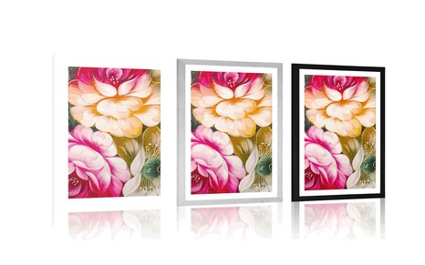 POSTER WITH MOUNT IMPRESSIONISTIC WORLD OF FLOWERS - FLOWERS - POSTERS