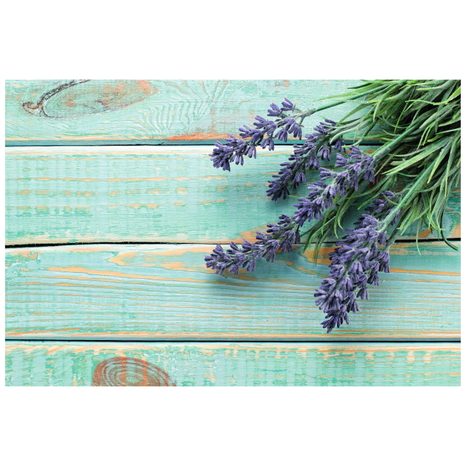 FOTOTAPETE LAVENDEL AUF HÖLZERNEM HINTERGRUND - TAPETEN IN HOLZOPTIK - TAPETEN