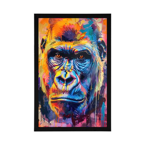 POSTER GORILLA ALS GEMÄLDE-NACHAHMUNG - AFFEN - POSTER