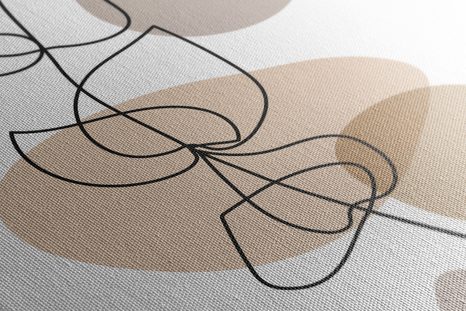 QUADRO SU TELA – FOGLIA MINIMALISTA SU SFONDO BIANCO NO1 - QUADRI FORME ASTRATTE - STAMPE E QUADRI