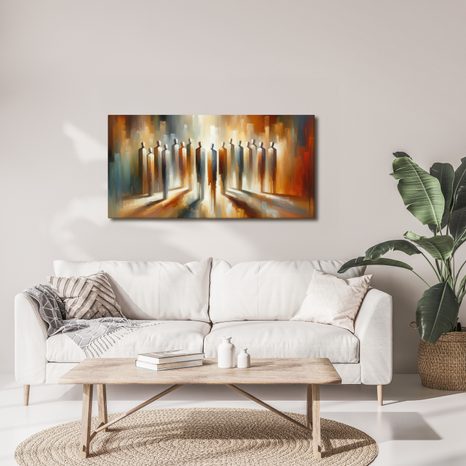 WANDBILD ABSTRAKTE FIGUREN IM LICHT - BILDER VON MENSCHEN - BILDER