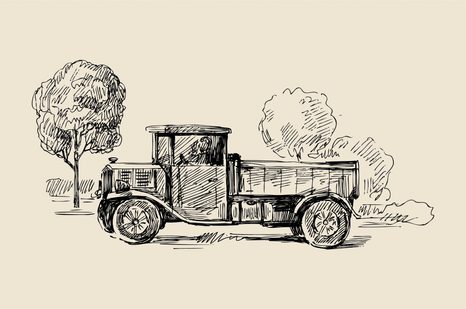 TAPETA NÁKLADNÍ AUTOMOBIL V RETRO PROVEDENÍ - VINTAGE A RETRO TAPETY - TAPETY