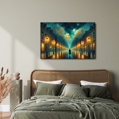 OBRAZ NOČNÍ PROCHÁZKA POD HVĚZDAMI - OBRAZY MĚSTA - OBRAZY