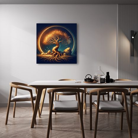 WANDBILD MAGISCHER LEBENSBAUM BEI NACHT - BILDER BÄUME DES LEBENS - BILDER