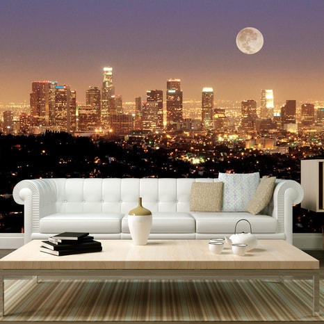 FOTO TAPETA - THE MOON OVER THE CITY OF ANGELS