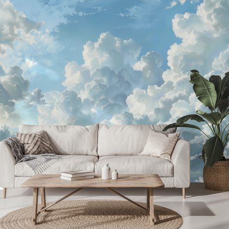 TAPETA PAHULJASTI BIJELI OBLACI NA PLAVOM NEBU - TAPETE PRIRODA - TAPETE