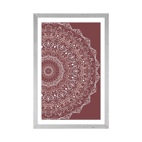 POSTER – MANDALA IN STILE VINTAGE IN TONALITÀ ROSA - FENG SHUI - POSTER