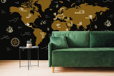 SAMOLEPÍCÍ TAPETA ZAJÍMAVÁ MAPA - SAMOLEPÍCÍ TAPETY - TAPETY