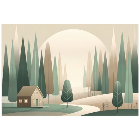 TAPETA MINIMALISTICKÁ LESNÍ KRAJINA - TAPETY LES - TAPETY