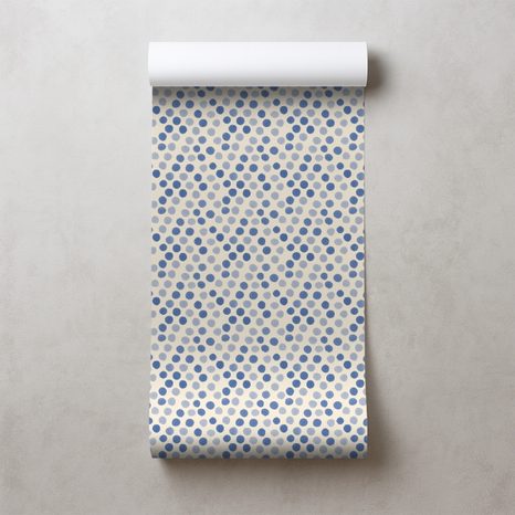 TAPETA MODRÉ PUNTÍKY NA BÉŽOVÉM POZADÍ - DĚTSKÉ TAPETY - TAPETY