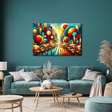 OBRAZ BAREVNÉ MĚSTO V KRUZÍCH - ABSTRAKTNÍ OBRAZY - OBRAZY