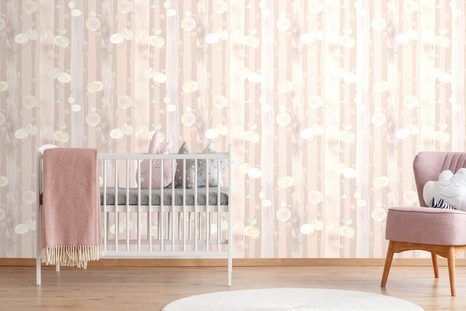 SELBSTKLEBENDE TAPETE VÖGLEIN AUF BÄUMEN MIT ROSA HINTERGRUND - SELBSTKLEBENDE TAPETEN - TAPETEN