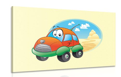 QUADRO MACCHINA GIOCATTOLO IN VIAGGIO - QUADRI PER BAMBINI - QUADRI