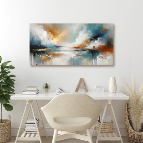 WANDBILD MODERNE ABSTRAKTION MIT NATUR - BILDER SEEN - BILDER