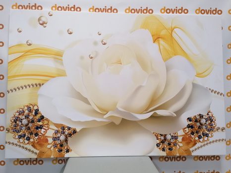 OBRAZ LUXUSNÍ RŮŽE S ABSTRAKCÍ - OBRAZY KVĚTŮ - OBRAZY