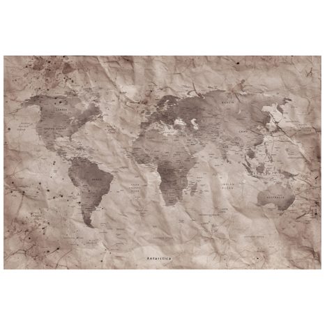 TAPETA VINTAGE MAPA SVĚTA NA IMITACI STARÉHO PAPÍRU - TAPETY MAPY - TAPETY
