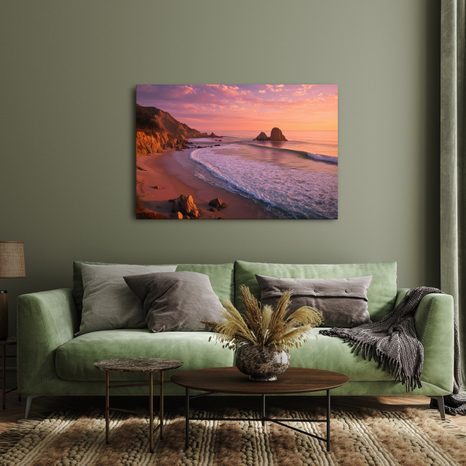 WANDBILD SONNENUNTERGANG ÜBER DEM OZEAN - BILDER VON SONNENAUFGANG UND SONNENUNTERGANG - BILDER