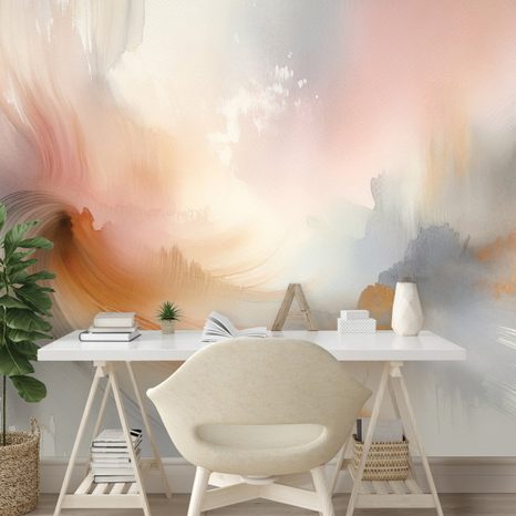 SAMOLEPÍCÍ FOTOTAPETA PASTELOVÉ ABSTRAKTNÍ AKVARELOVÉ TAHY - ΑΦΗΡΗΜΈΝΗ ΤΑΠΕΤΣΑΡΊΑ - ΤΑΠΕΤΣΑΡΊΕΣ