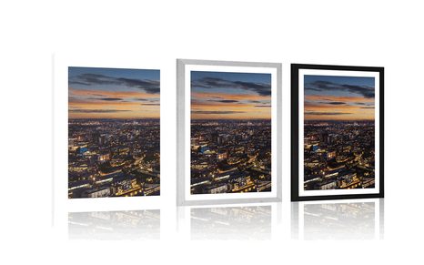 POSTER MIT PASSEPARTOUT LUFTAUFNAHME VON LONDON - STÄDTE - POSTER