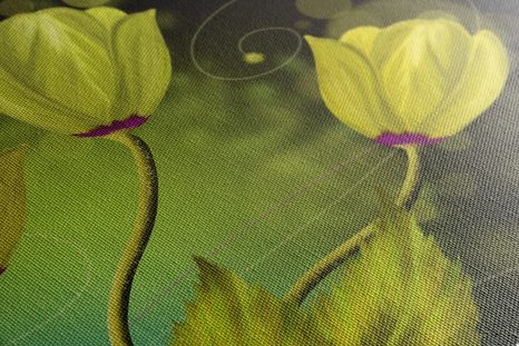 WANDBILD BLUMEN AUS GOLD - ABSTRAKTE BILDER - BILDER