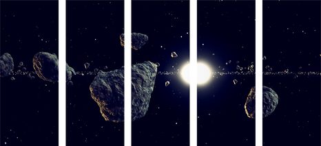 5-RÉSZES KÉP METEORIT - BOLYGÓ- ÉS CSILLAGMINTÁS KÉPEK - KÉPEK