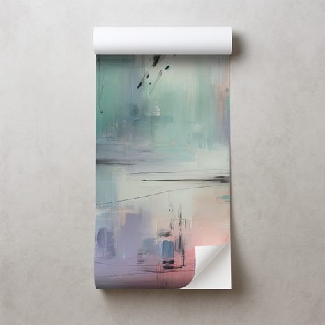 SELBSTKLEBENDE TAPETE PASTELLFARBENE ABSTRAKTE PINSELSTRICHE - ABSTRAKTE TAPETEN - TAPETEN