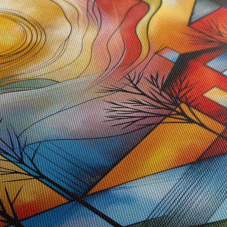 WANDBILD BUNTES DORF - BILDER VON STÄDTEN - BILDER