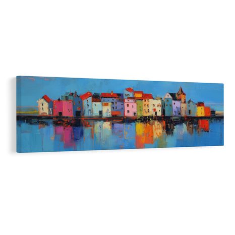 WANDBILD REFLEXIONEN STÄDTISCHER FARBEN - BUNTE HÄUSER - BILDER