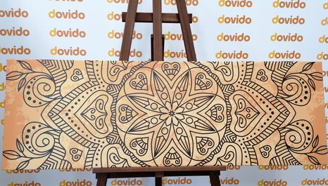 OBRAZ MANDALA SE STARODÁVNÝM NÁDECHEM - OBRAZY FENG SHUI - OBRAZY