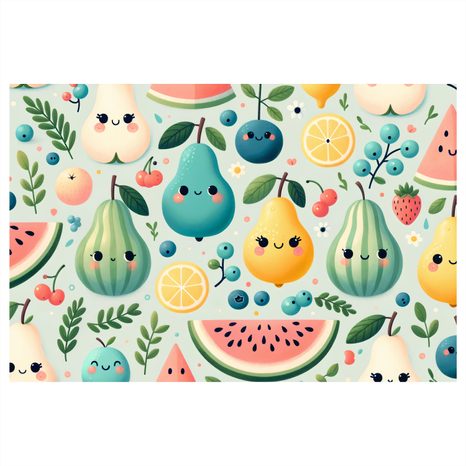 OBRAZ ROZTOMILÉ OVOCE S TVÁŘEMI - DĚTSKÉ OBRAZY POHÁDKOVÉ BYTOSTI - OBRAZY