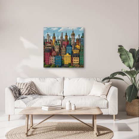 KÉP SZÍNES HÁZAK AZ ÓVÁROSBAN - SZÍNES HÁZAK - KÉPEK