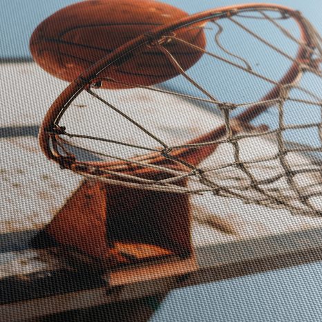 OBRAZ MÍČ V BASKETBALOVÉM KOŠI - OBRAZY MĚSTA - OBRAZY