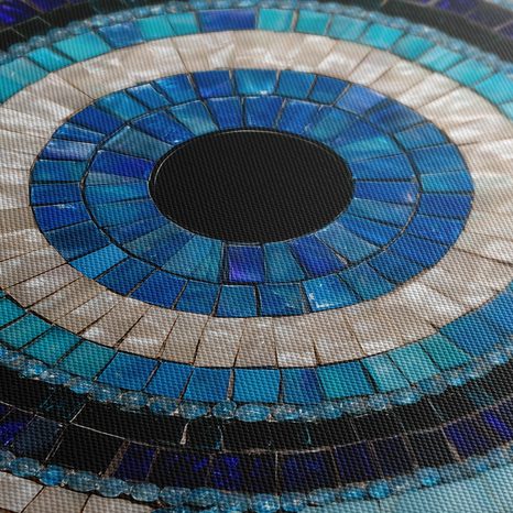 TABLEAU SUR TOILE – MOSAÏQUE BLEUE D’UN ŒIL - TABLEAUX PAR THÈME - TABLEAUX