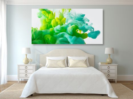 КАРТИНА НА ПЛАТНО – МАСТИЛО В ЗЕЛЕНИ НЮАНСИ - АБСТРАКТНИ КАРТИНИ - КАРТИНИ