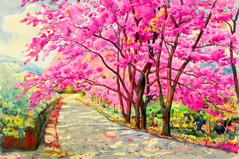 SAMOLEPÍCÍ TAPETA HIMÁLAJSKÉ TŘEŠNĚ - SAMOLEPÍCÍ TAPETY - TAPETY