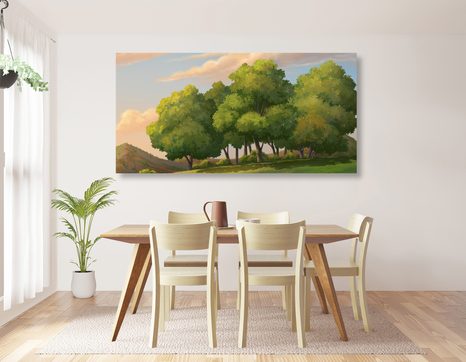 WANDBILD SONNENUNTERGANG ÜBER DER LANDSCHAFT - BILDER VON NATUR UND LANDSCHAFT - BILDER