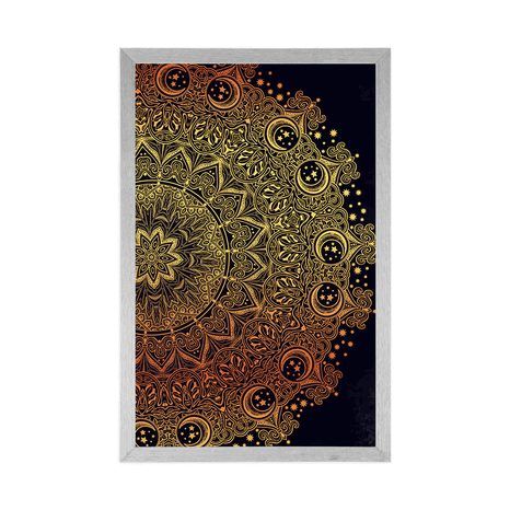 PLAKÁT ZLATÁ ORIENTÁLNÍ MANDALA - FENG SHUI - PLAKÁTY