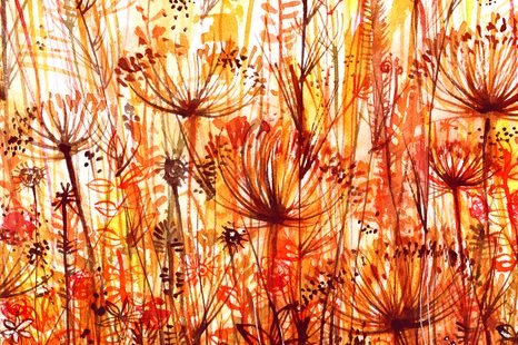 OBRAZ PAMPELIŠKA V ORANŽOVÝCH ODSTÍNECH - ABSTRAKTNÍ OBRAZY - OBRAZY