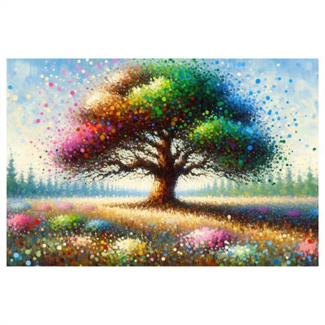 WANDBILD BAUM DES LEBENS IM FARBENWIRBEL - BILDER BÄUME DES LEBENS - BILDER