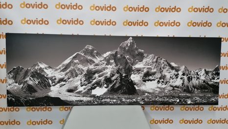 OBRAZ PIĘKNY SZCZYT GÓRSKI W WERSJI CZARNO-BIAŁEJ - OBRAZY WEDŁUG MOTYWU - OBRAZY