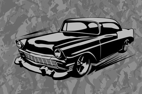 STAMPA SU TELA – AUTO D'EPOCA RETRÒ IN BIANCO E NERO - QUADRI BIANCO E NERO - STAMPE E QUADRI