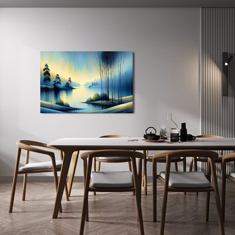 WANDBILD RUHIGER SEE IN BLAU - BILDER SEEN - BILDER