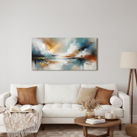 WANDBILD MODERNE ABSTRAKTION MIT NATUR - BILDER SEEN - BILDER